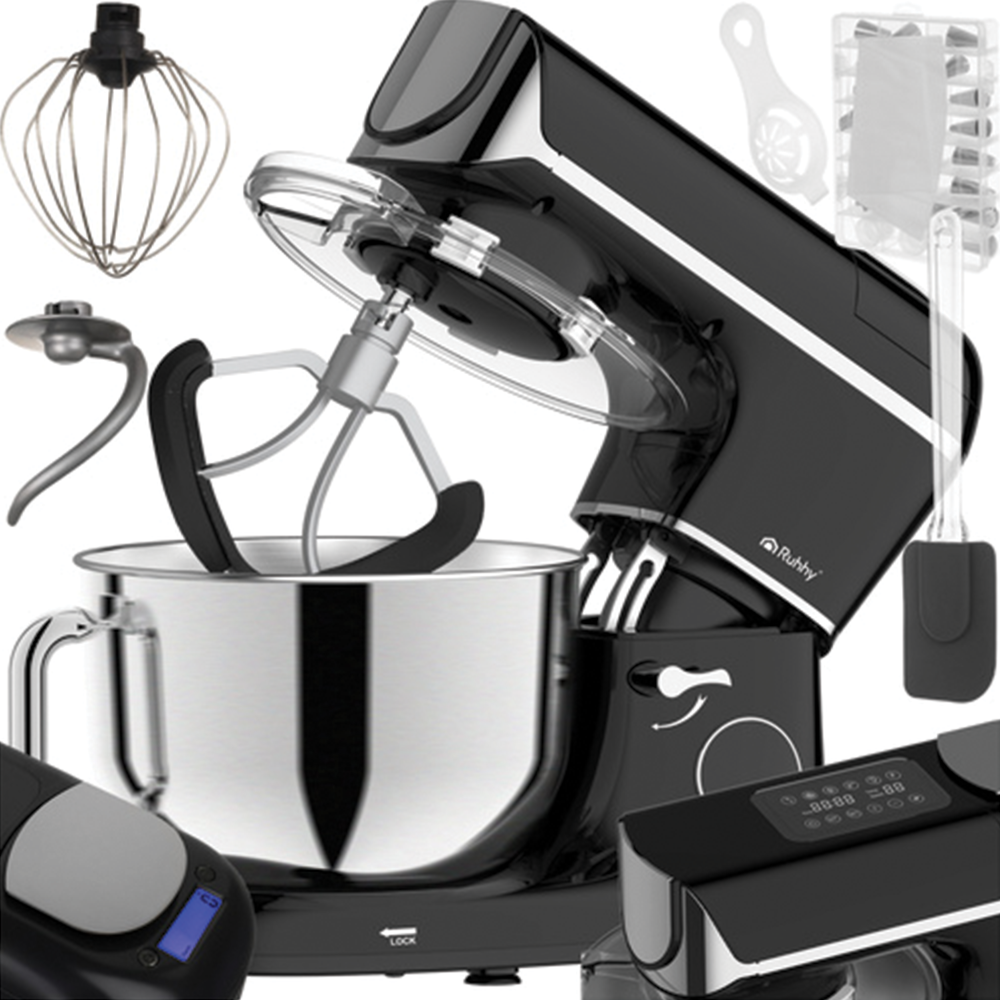 Kuchyňský robot 5,5 l, 2000 W, s funkcí ohřevu a váhou, černý