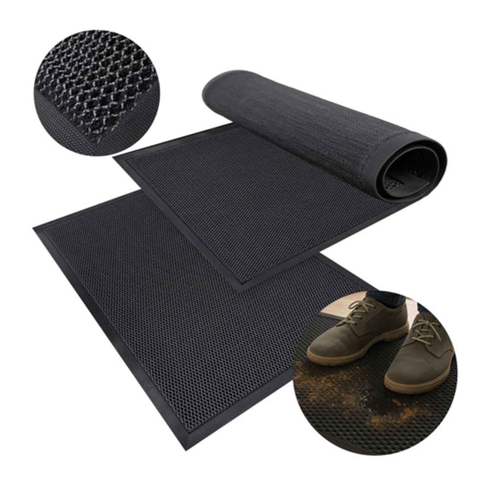 Vstupní rohožka 3D, 90 × 60 cm, černá