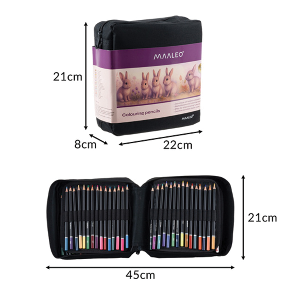 Umělecká sada 120 barev - pastelky, skicář a pouzdro na zip