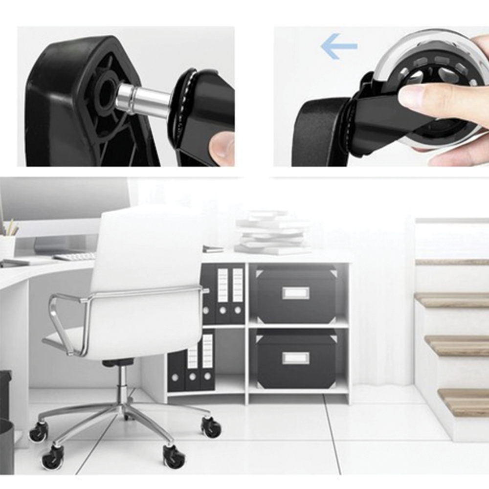 Kolečka pro kancelářské židle, gumová, 75 mm, transparentní - balení 5 ks