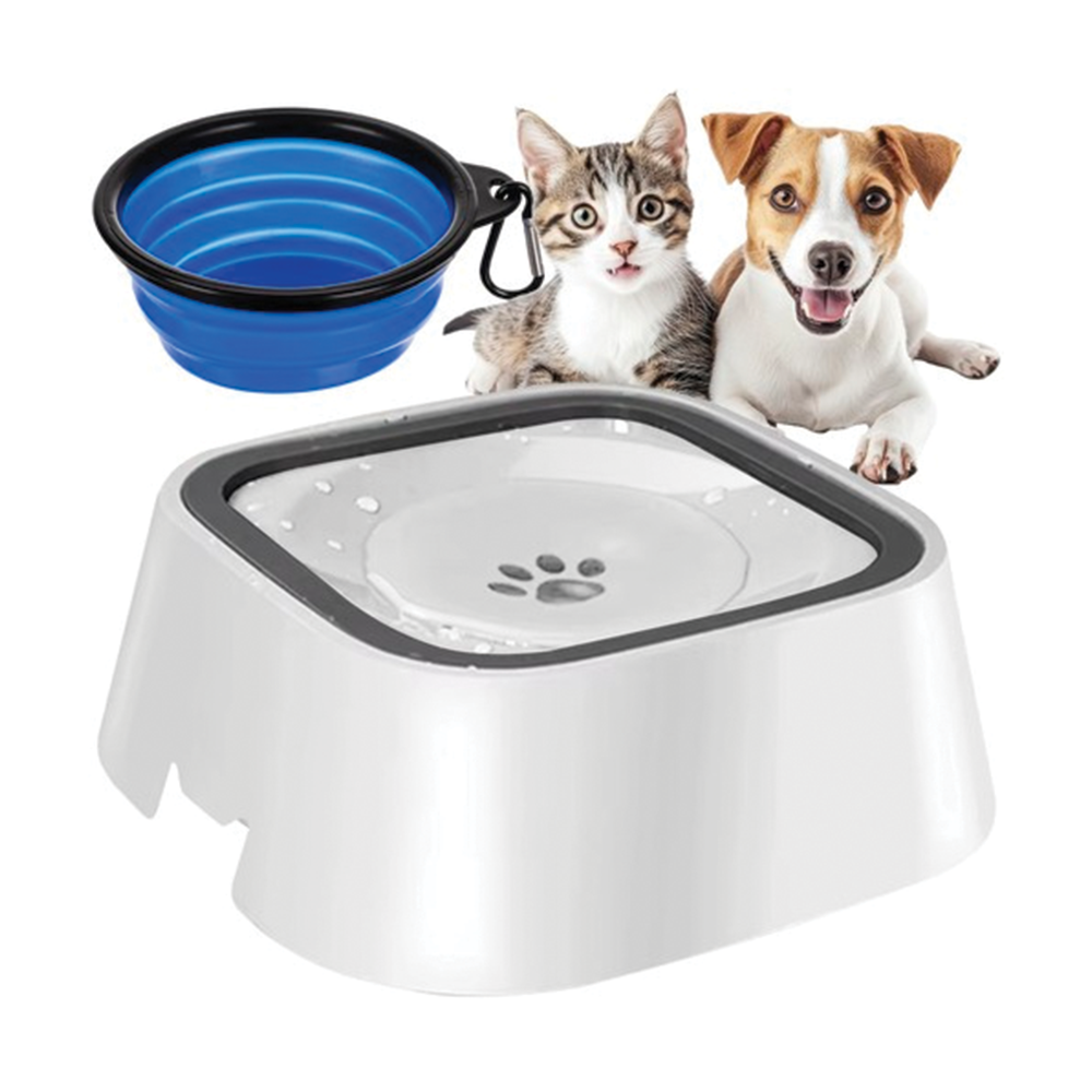 Miska na vodu pro psy 1,5 l bílá + cestovní miska