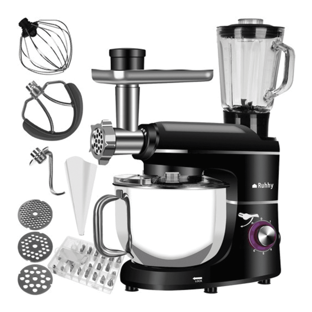 Kuchyňský robot s mixérem a mlýnkem 3v1, 6,2 L, 2200 W, černý
