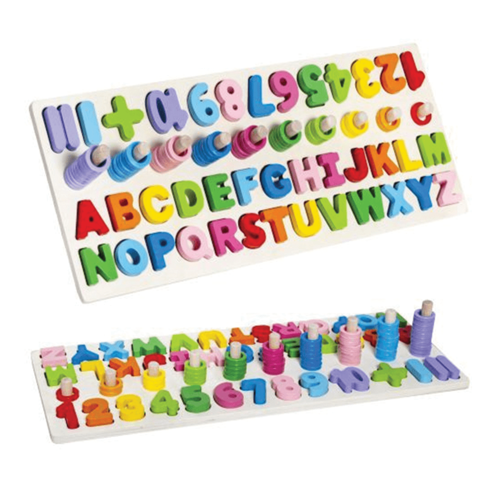 Dřevěná vkládačka abeceda, čísla