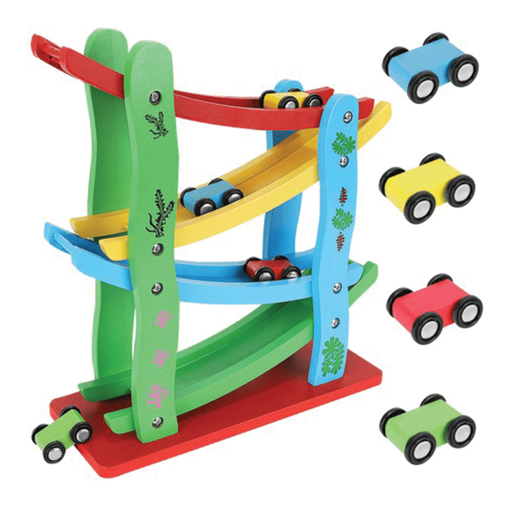 Barevná závodní dráha 4 autíčka