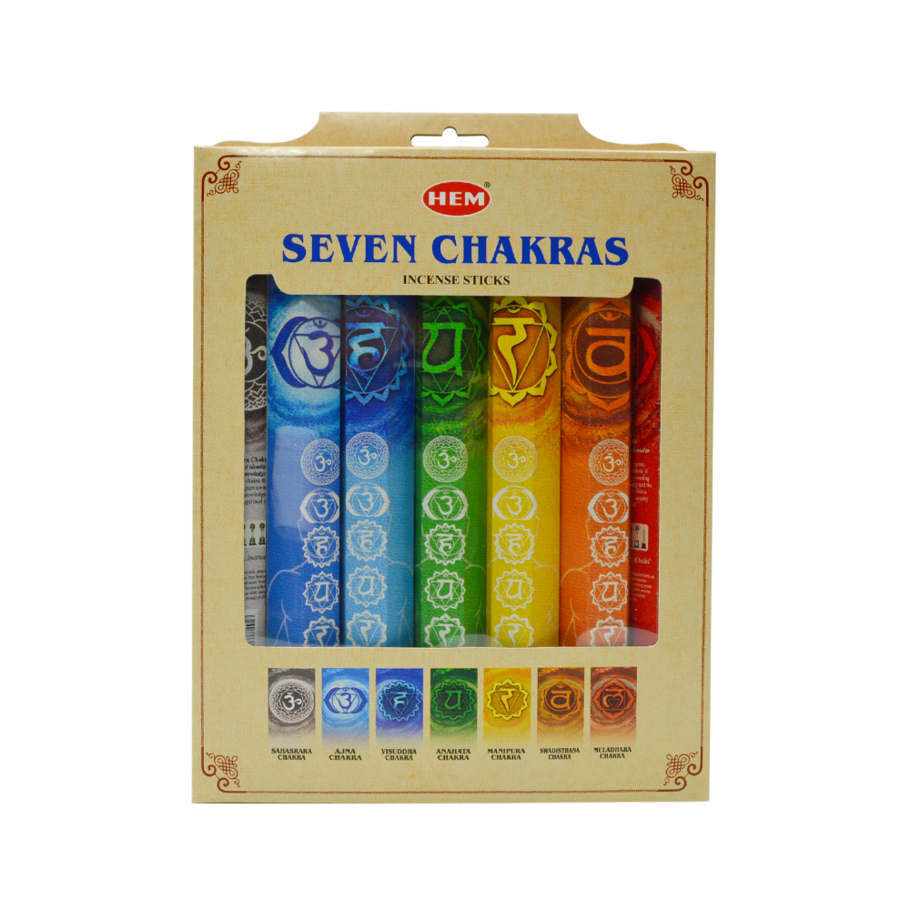 HEM Vonné tyčinky 7 Chakras Dárková sada, 7 x 20 ks