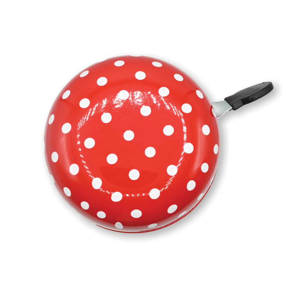 Cyklo zvonek v retro designu s puntíky - průměr 80 mm